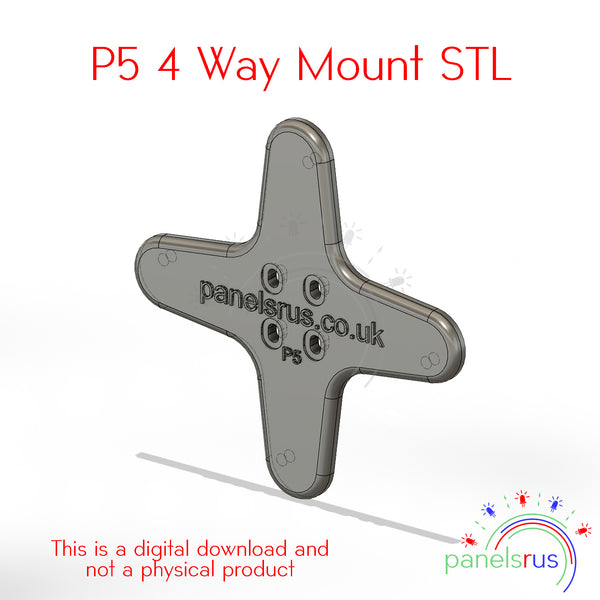 4 Way Mount for P5 Indoor Panels - STL File