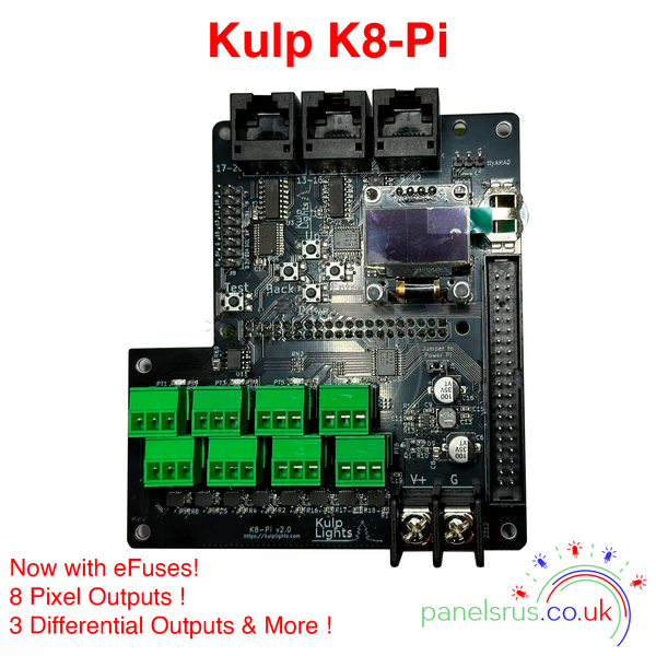 K8-Pi 8 Pixel Controller Cape for Raspberry Pi  *Now with eFuses*