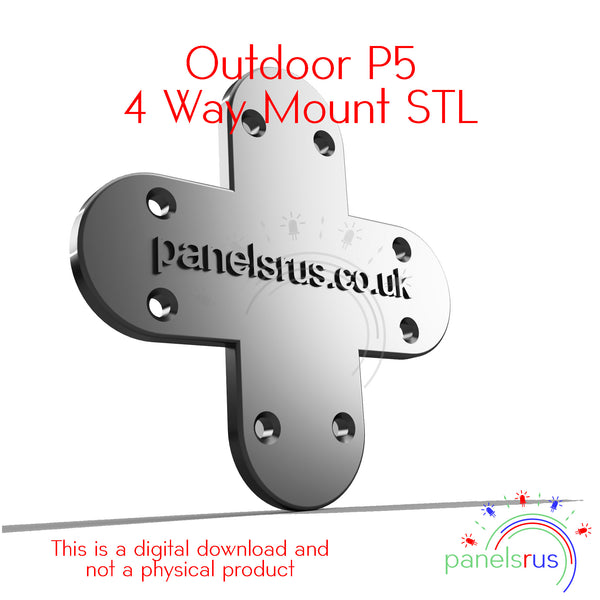 4 Way Mount for P5 Outdoor Panels - STL File