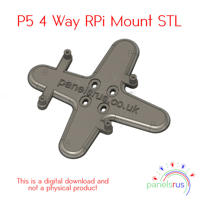 4 Way RPi Mounting Bracket for P5 Indoor Panels - STL File